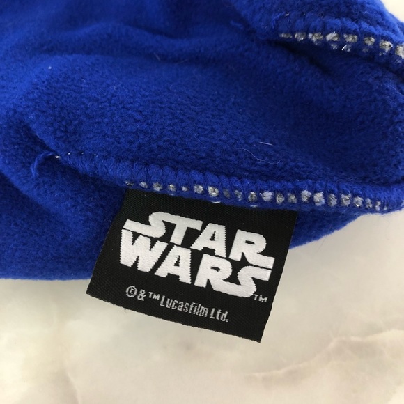 STAR WARS R2D2 Tassel Beanie Toque Lines Knit Hat Cap Stretch Fit Blue Grey - Picture 4 of 4
